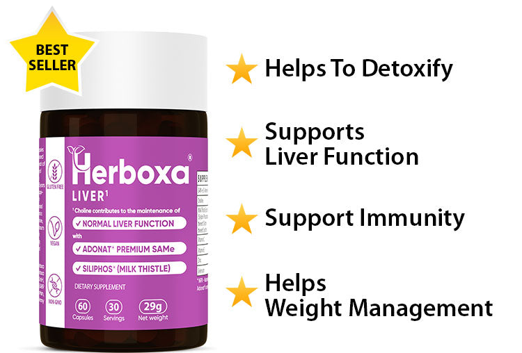 Herboxa Liver. Helps to detoxify. Supports liver function. Supports immunity. Helps weight management